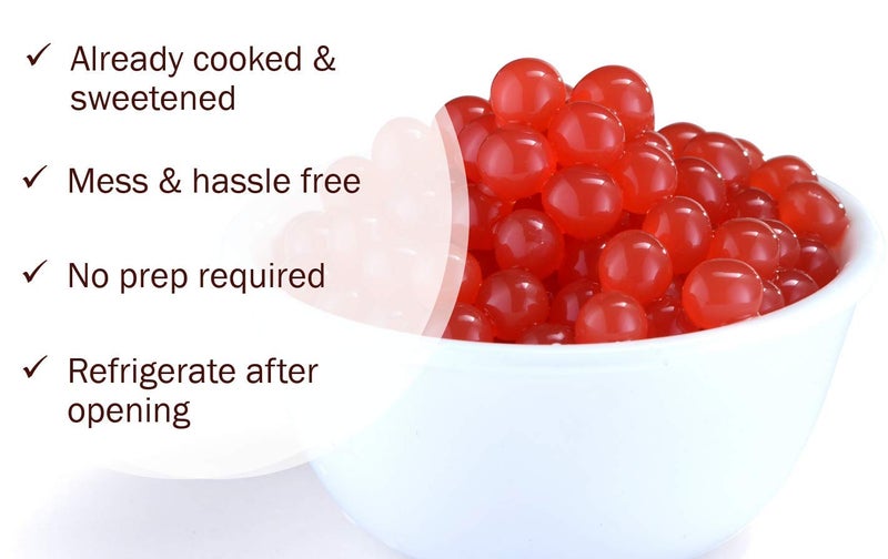 BREXONIC Strawberry Boba Pearls, Strawberry Popping Boba Bursting Boba, Strawberry Bubble Tapioca Pearls For Bubble Tea 1 Pound (Strawberry, 1 LB Pack of 1) - Image 2